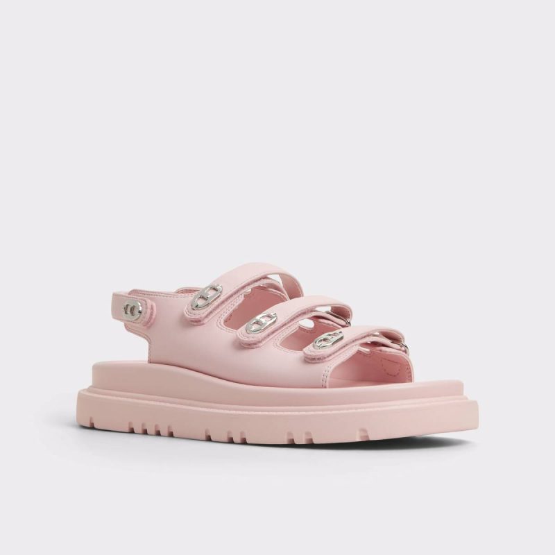 Halendar Light Pink Women's Footbed Sandals Light Pink Aldo Women Sandals - Image 4