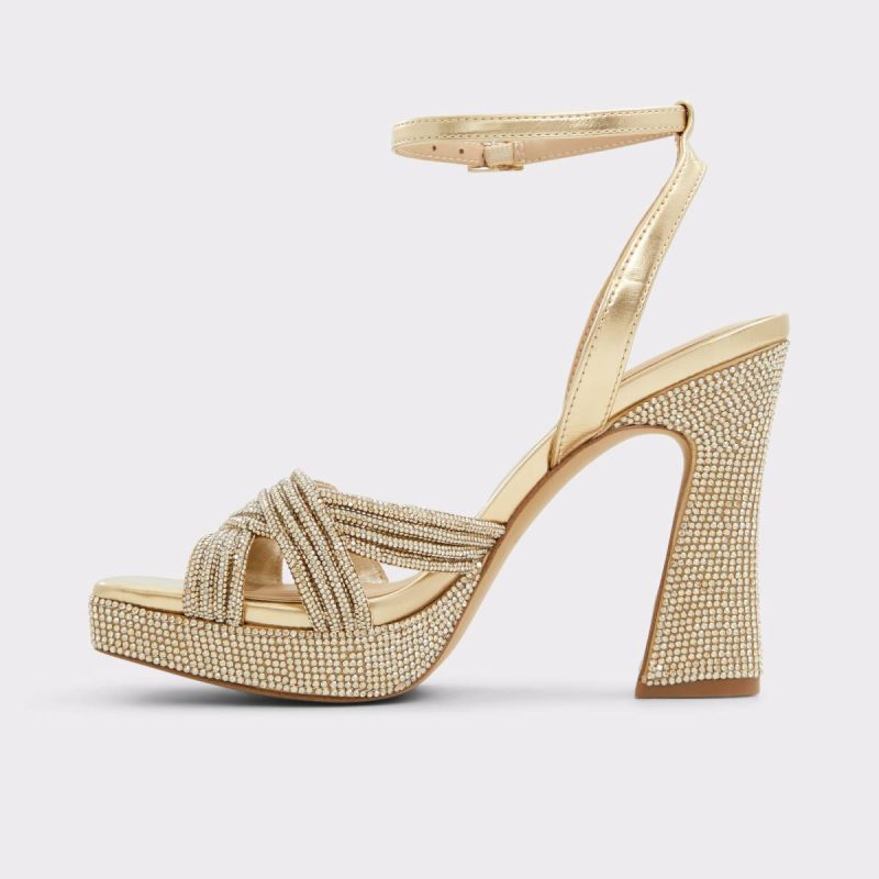 Heels Aldo Gold Glimma Gold Women's Strappy Sandals Women - Image 3