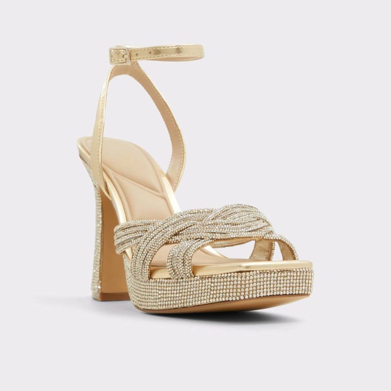 Heels Aldo Gold Glimma Gold Women's Strappy Sandals Women - Image 4