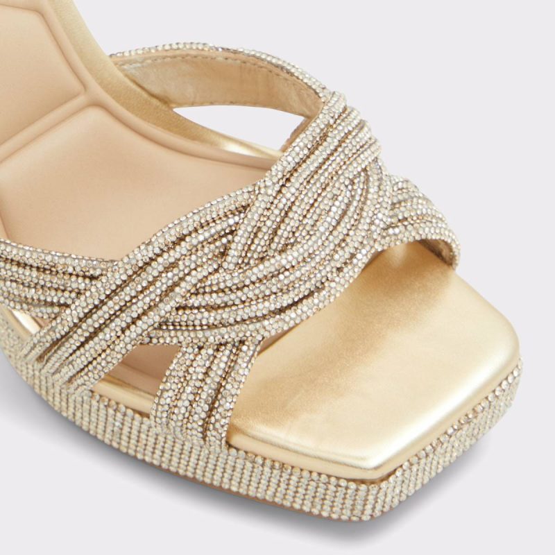 Heels Aldo Gold Glimma Gold Women's Strappy Sandals Women - Image 5