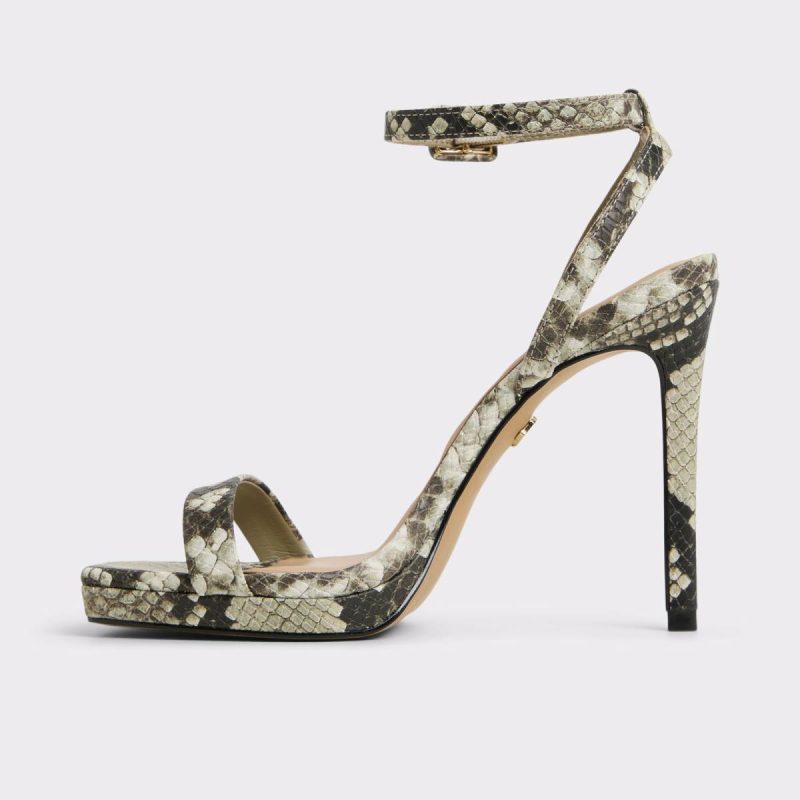 Heels Aldo Women White/Black Kaathy White/Black Women's Animal Print - Image 3