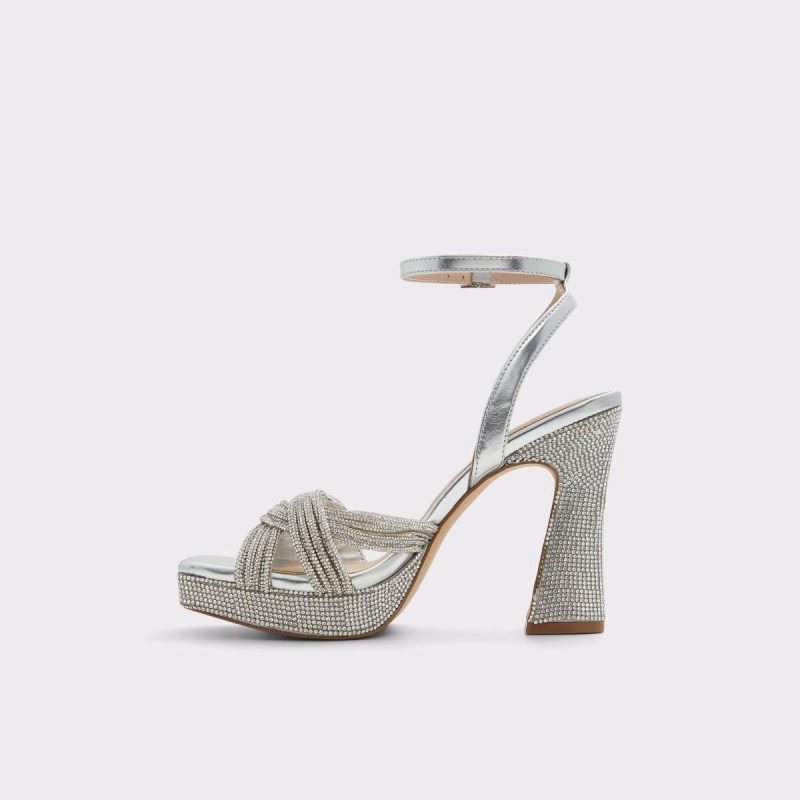 Heels Silver Glimma Silver Women's Strappy Sandals Women Aldo - Image 3