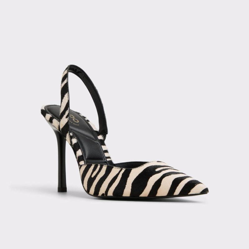 Heels White/Black Women Aldo Berolden White/Black Women's Animal Print - Image 4