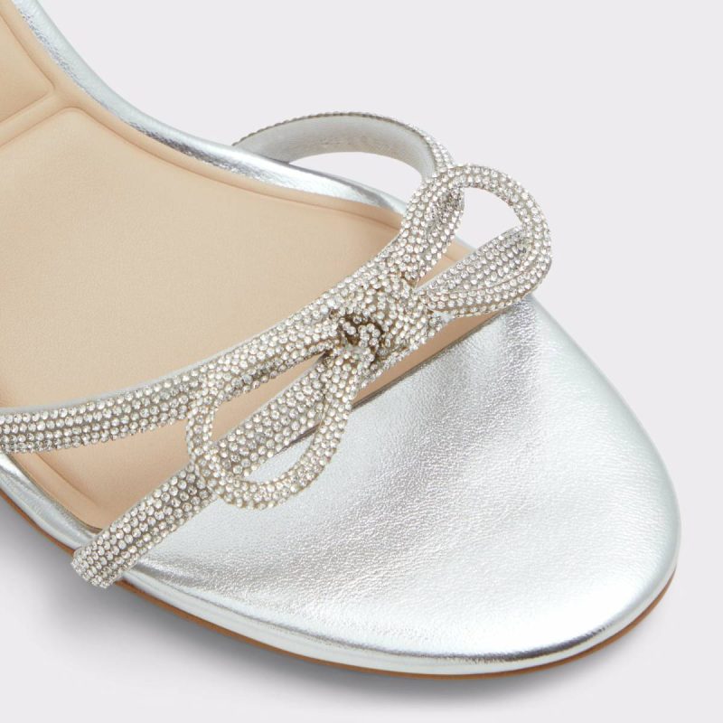 Heels Women Silver Aldo Bouclette Silver Women's Block Heels - Image 5