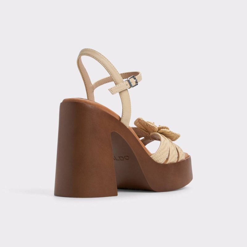 Light Beige Beachbloom Light Beige Women's Platform Sandals Aldo Heels Women - Image 3