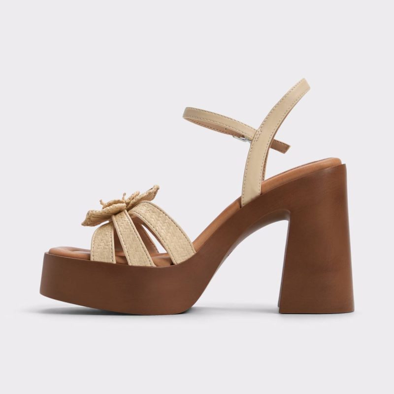 Light Beige Beachbloom Light Beige Women's Platform Sandals Aldo Heels Women - Image 4