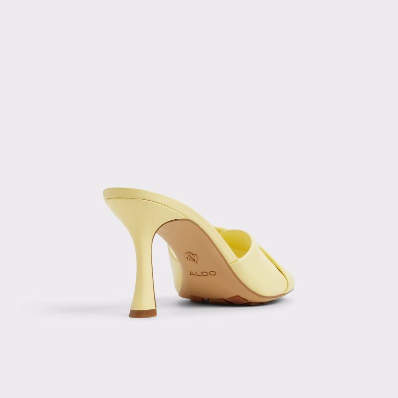 Light Yellow Aldo Lyhanna Light Yellow Women's Heeled Mules Women Sandals - Image 3
