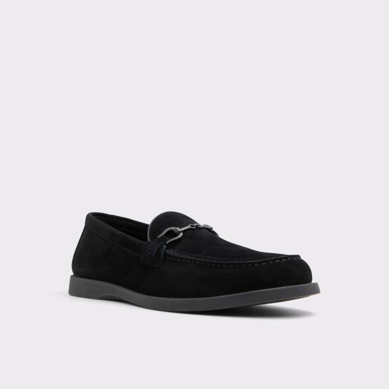 Loafers & Slip-Ons Black Leather Suede Aldo Men Sevul Black Leather Suede Men's Casual Shoes - Image 4