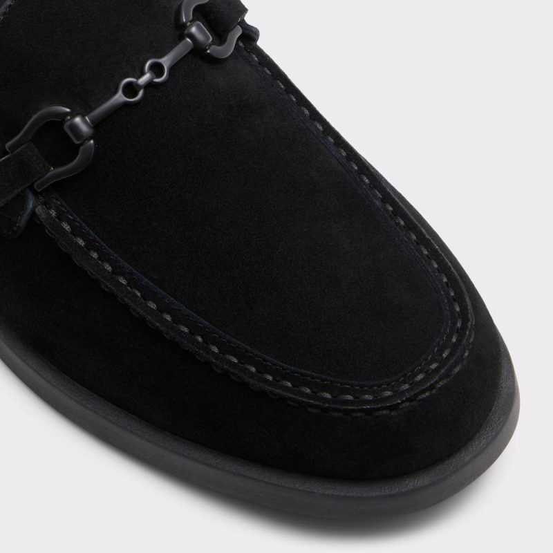 Loafers & Slip-Ons Black Leather Suede Aldo Men Sevul Black Leather Suede Men's Casual Shoes - Image 5
