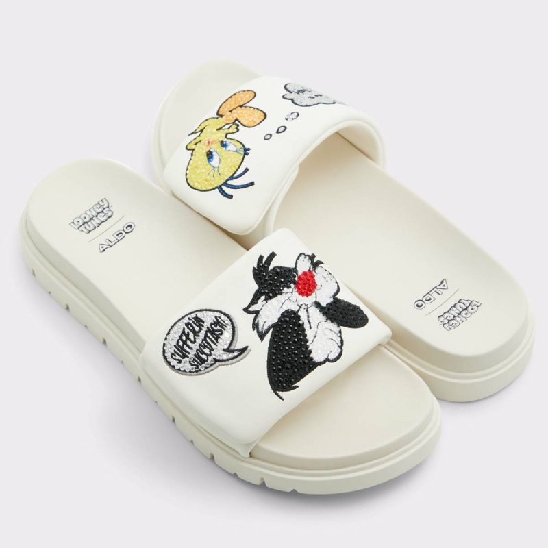 Ltslides White Women's Looney Tunes Aldo Women White Sandals - Image 2