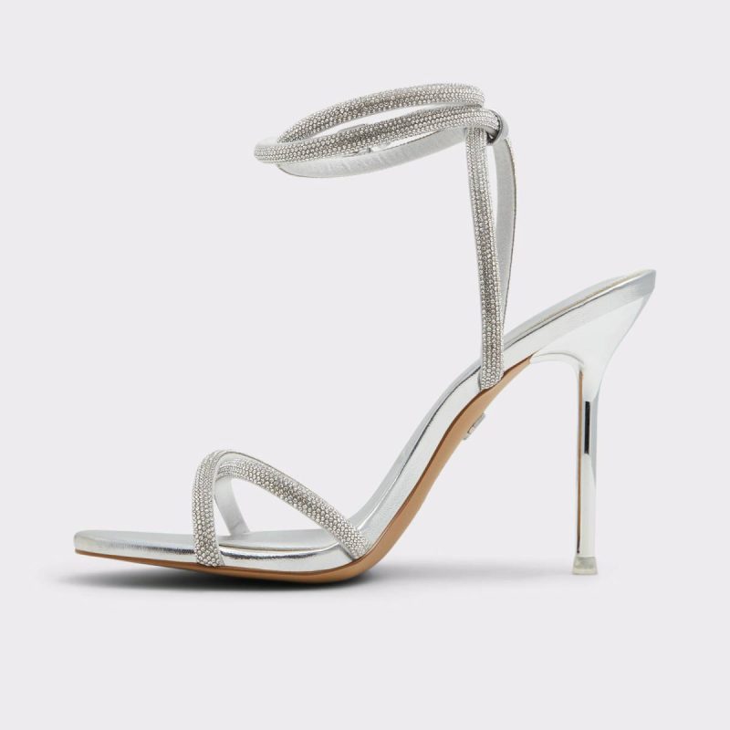 Manaelden Silver Women's Heeled Sandals Heels Aldo Silver Women - Image 4