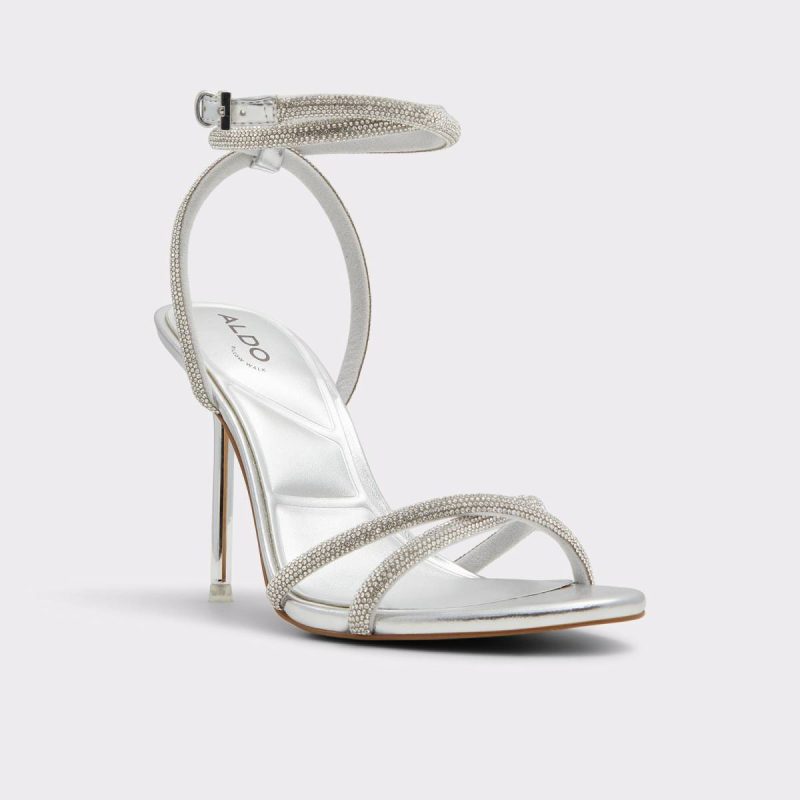 Manaelden Silver Women's Heeled Sandals Heels Aldo Silver Women - Image 5