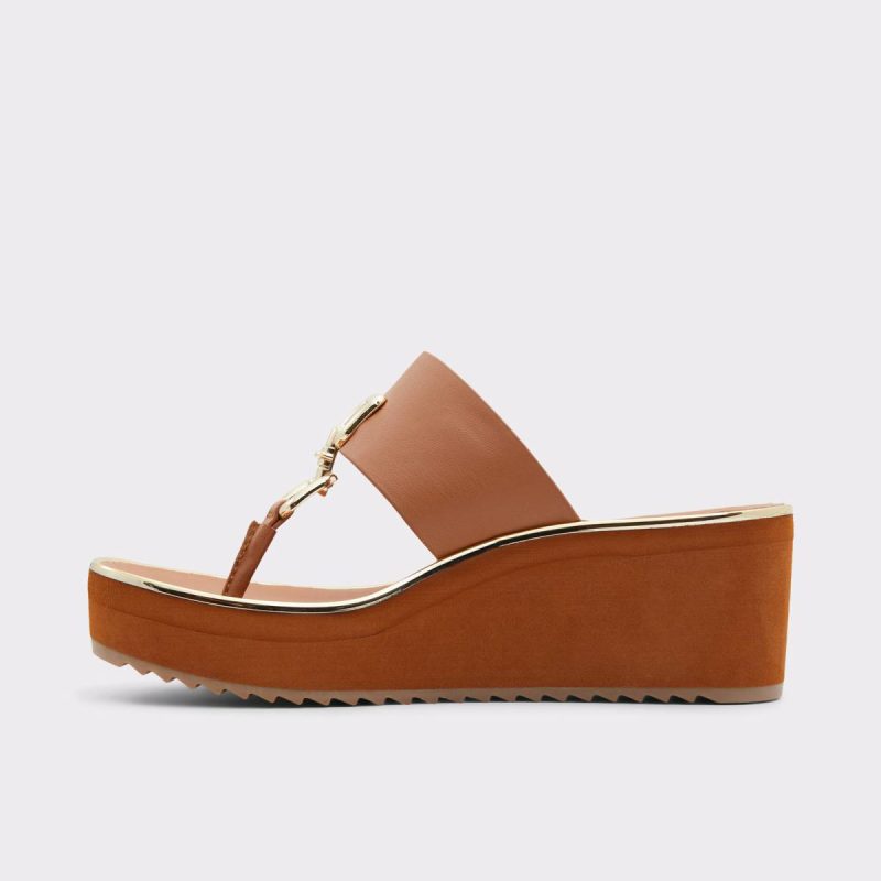 Medium Brown Women Sandals Aldo Maesllan Medium Brown Women's Wedges - Image 3