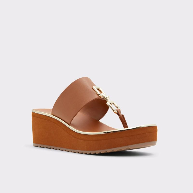 Medium Brown Women Sandals Aldo Maesllan Medium Brown Women's Wedges - Image 4