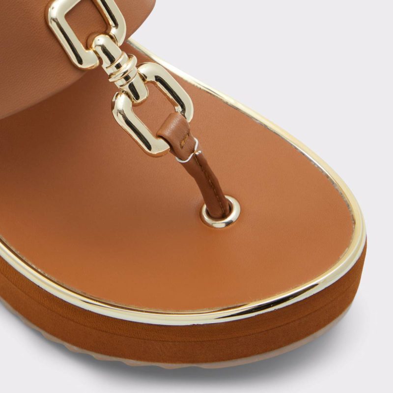 Medium Brown Women Sandals Aldo Maesllan Medium Brown Women's Wedges - Image 5