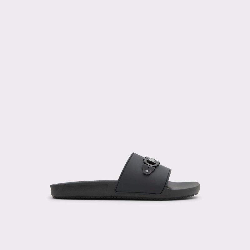 Men Black Sandals & Slides Loungeslide Black Men's Slides Aldo