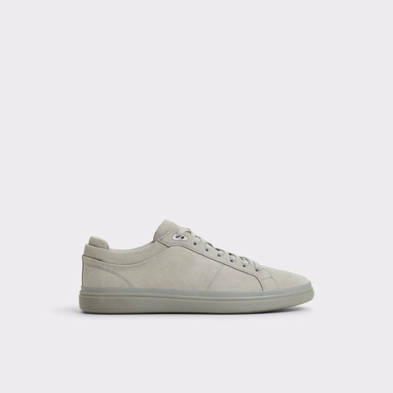 Men Finespec Light Grey Leather Suede Men's Low Top Light Grey Leather Suede Sneakers Aldo