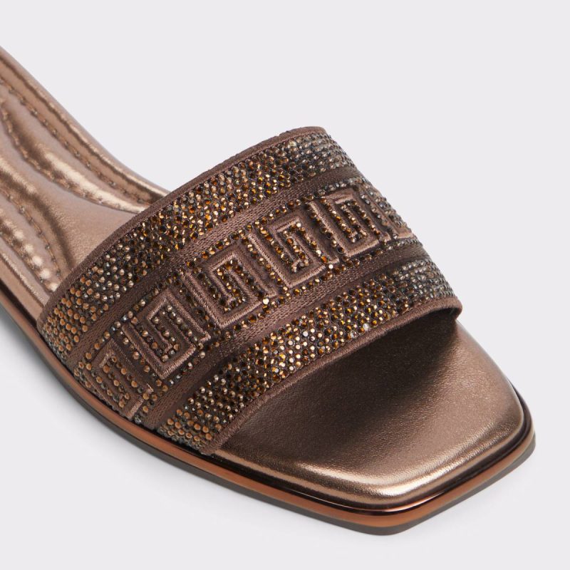 Oceania Dark Brown Women's Flat Sandals Aldo Women Sandals Dark Brown - Image 5