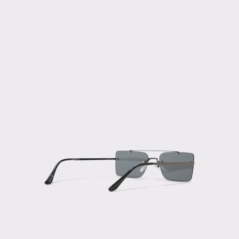 Oleathien Dark Grey Men's Rectangle Sunglasses Men Aldo Dark Grey - Image 3