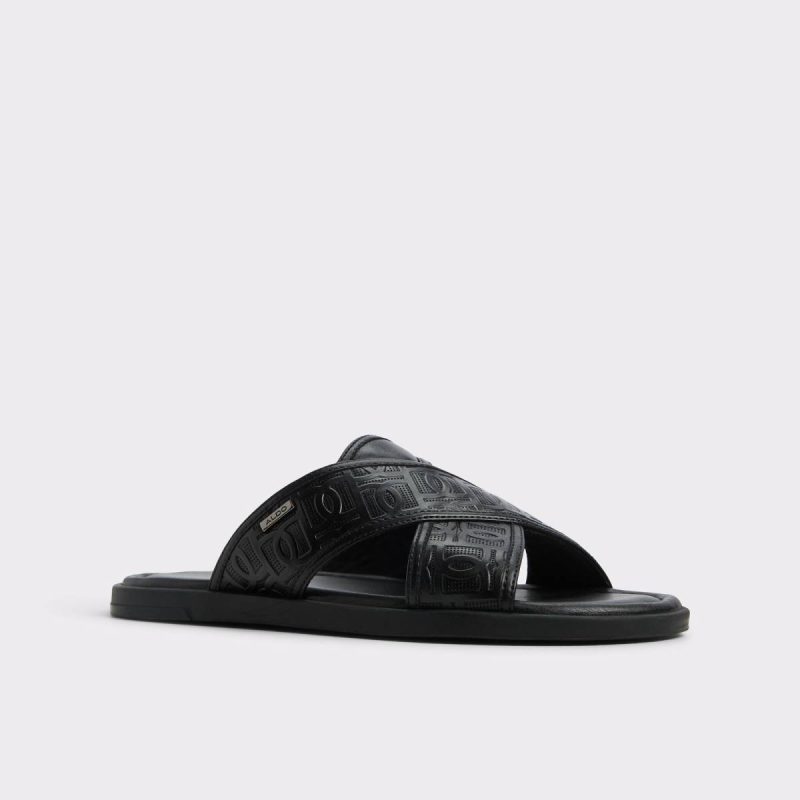 Open Black Men Sandals & Slides Aldo Olino Open Black Men's Slides - Image 4