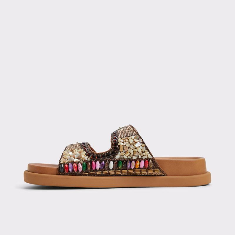 Open Brown Sandals Aldo Bohochic Open Brown Women's Footbed Sandals Women - Image 4