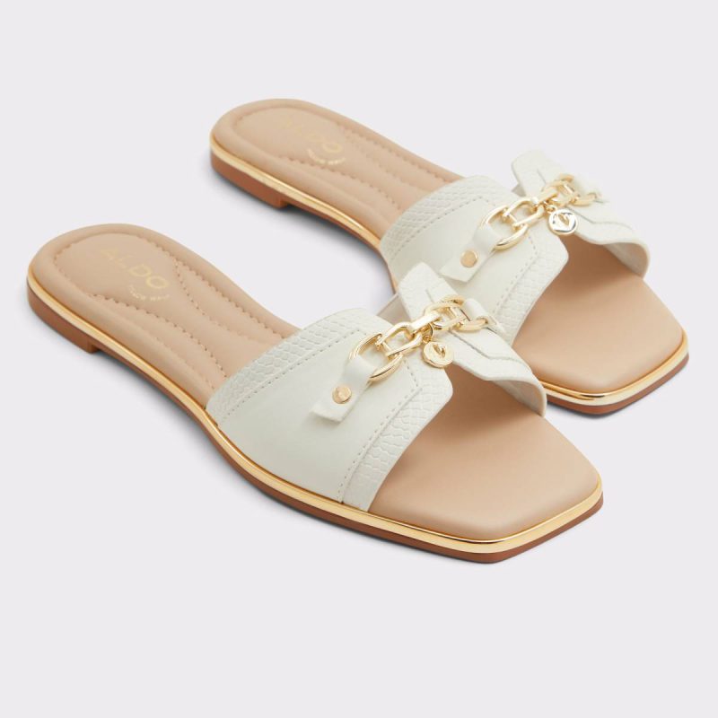 Open White Aldo Women Alamassi Open White Women's Flat Sandals Sandals - Image 2