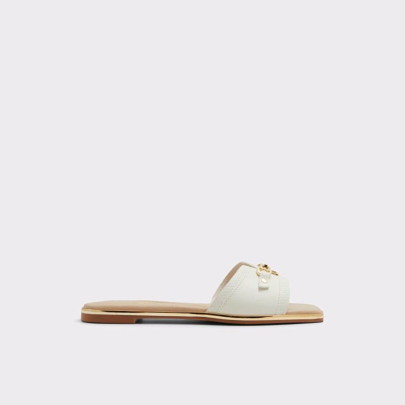 Open White Aldo Women Alamassi Open White Women's Flat Sandals Sandals