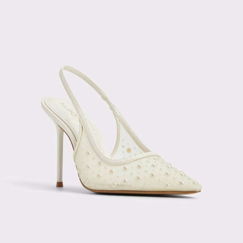 Other White Pearlescent Other White Women's Slingbacks Heels Aldo Women - Image 4