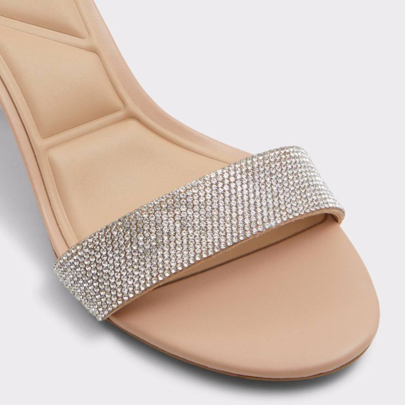Pristine Bone Leather Mixed Material Women's Strappy Sandals Women Heels Bone Leather Mixed Material Aldo - Image 5