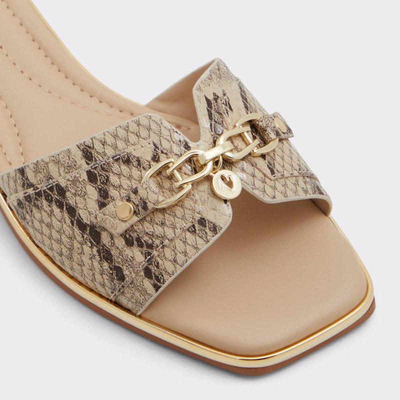 Sandals Aldo Alamassi Brown Multi Women's Flat Sandals Women Brown Multi - Image 5