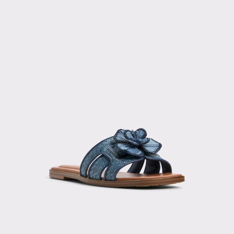 Sandals Denim Aldo Women Seaflower Denim Women's Flat Sandals - Image 4