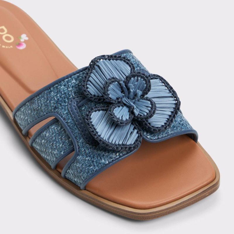 Sandals Denim Aldo Women Seaflower Denim Women's Flat Sandals - Image 5