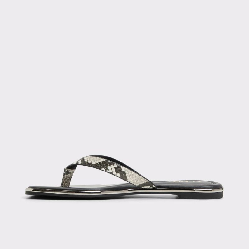 Sandals Theao White/Black Women's Flat Sandals White/Black Women Aldo - Image 3
