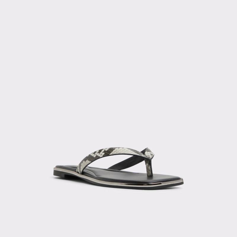 Sandals Theao White/Black Women's Flat Sandals White/Black Women Aldo - Image 4