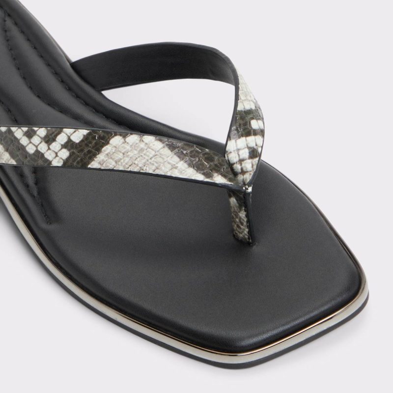 Sandals Theao White/Black Women's Flat Sandals White/Black Women Aldo - Image 5