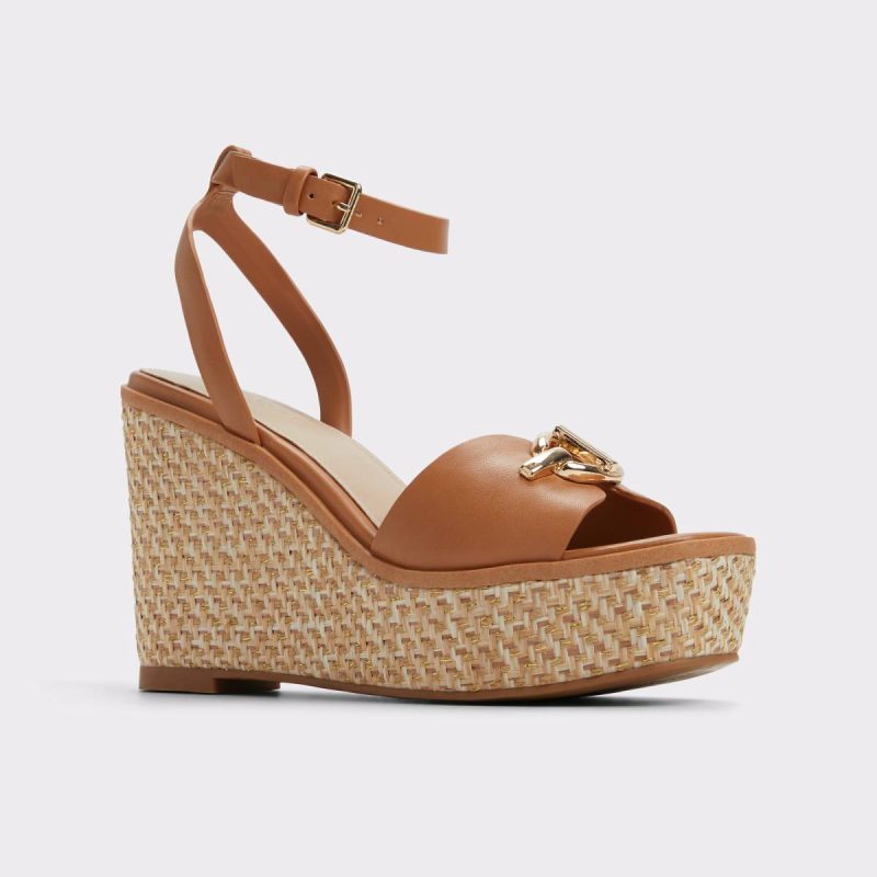 Sandals Women Aldo Ybylin Medium Brown Women's Wedges Medium Brown - Image 4