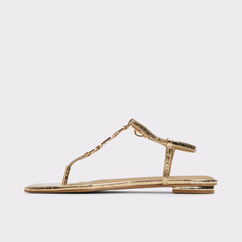Sandals Women Gold Aldo Lorenza Gold Women's Flat Sandals - Image 3