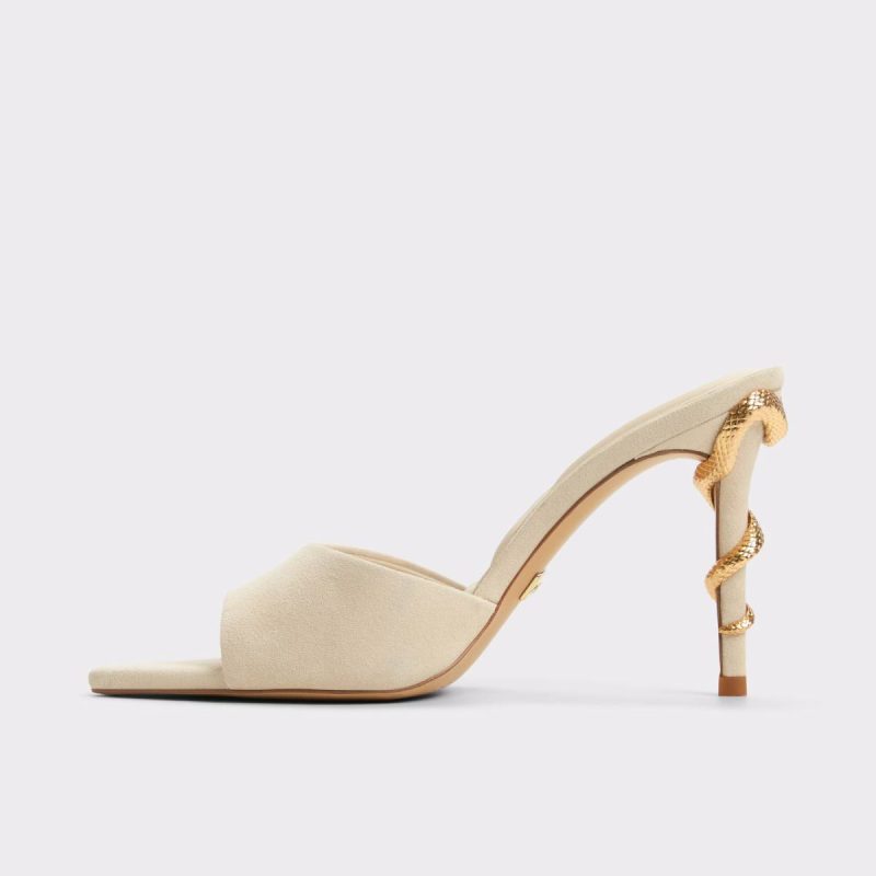 Seashella Bone Women's Heeled Mules Aldo Women Bone Heels - Image 3