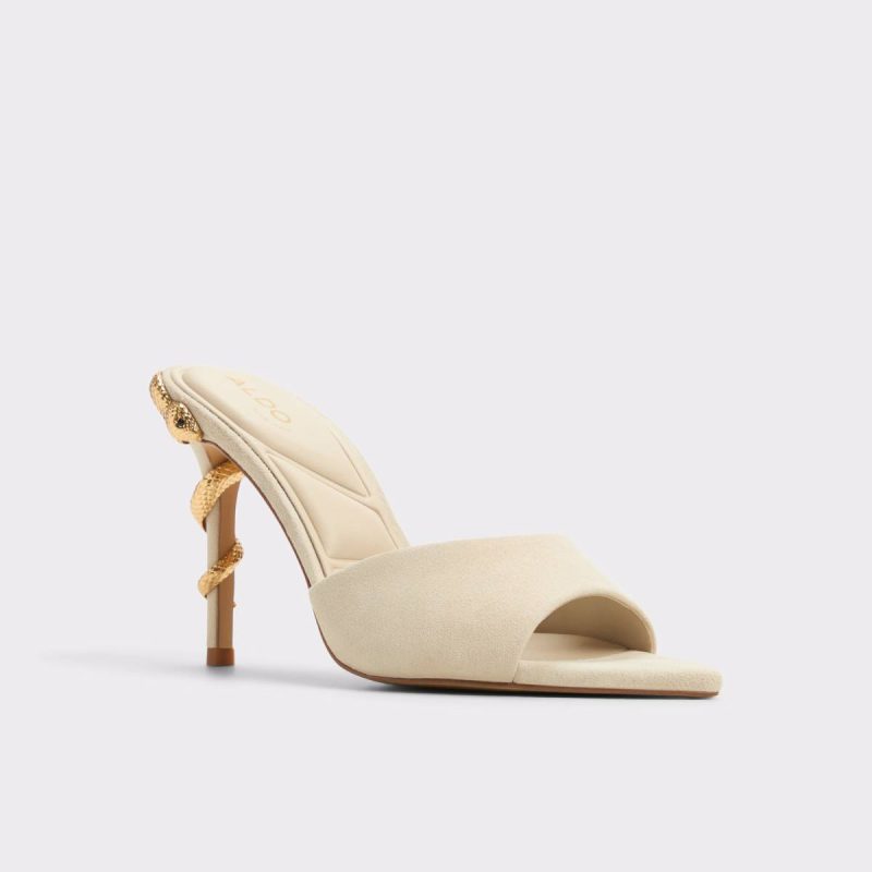 Seashella Bone Women's Heeled Mules Aldo Women Bone Heels - Image 4