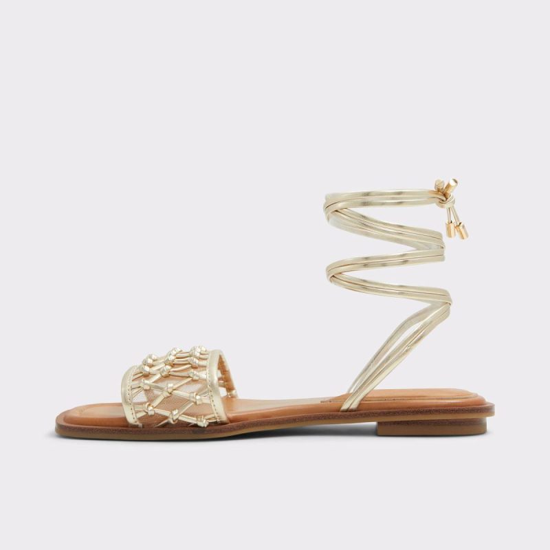 Seazen Gold Women's Flat Sandals Gold Women Sandals Aldo - Image 3
