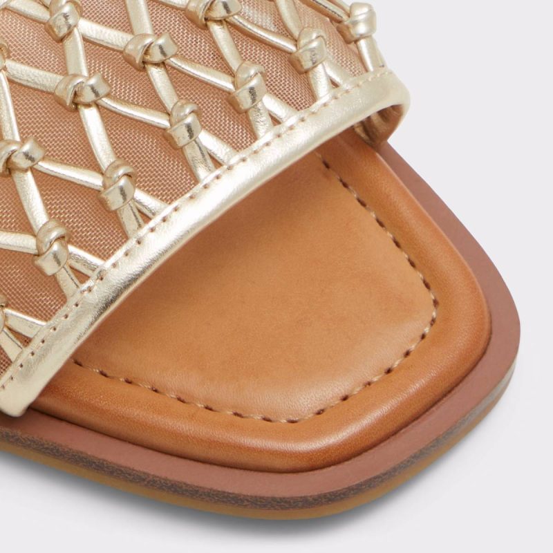 Seazen Gold Women's Flat Sandals Gold Women Sandals Aldo - Image 5