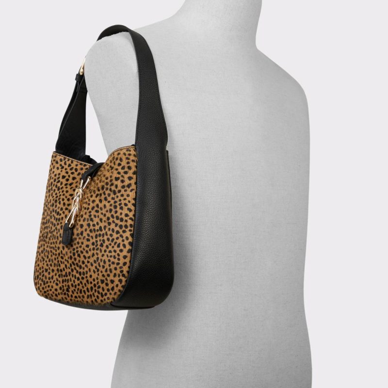 Shoulder Bags Aldo Women Soffiettaluxe Open Black Women's Animal Print Open Black - Image 4