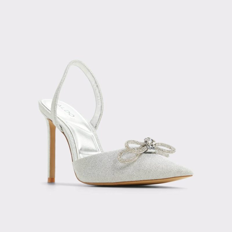 Silver Aldo Addie Silver Women's Slingbacks Women Heels - Image 4
