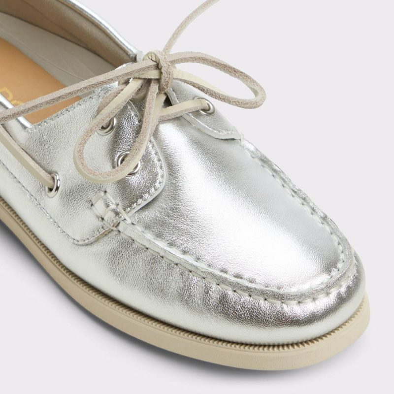 Silver Aldo Women Harborchic Silver Women's Loafers & Oxfords Loafers & Oxfords - Image 5