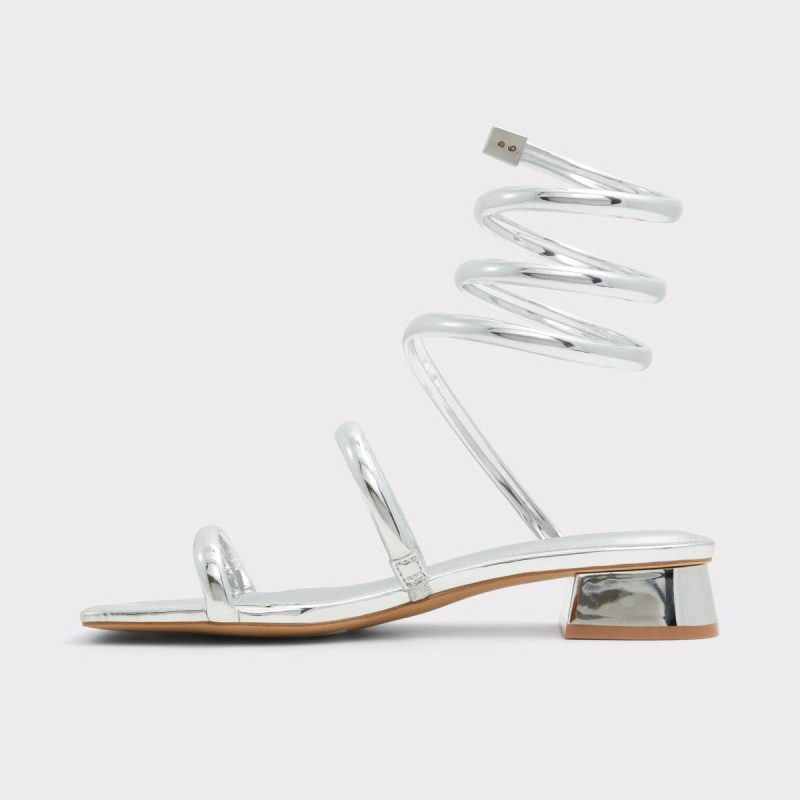 Silver Women Spinna Silver Women's Strappy Sandals Heels Aldo - Image 3