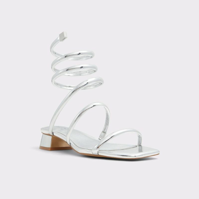 Silver Women Spinna Silver Women's Strappy Sandals Heels Aldo - Image 4
