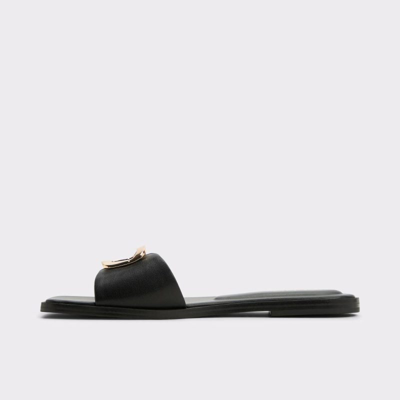 Tidella Black Women's Flat Sandals Aldo Black Sandals Women - Image 3