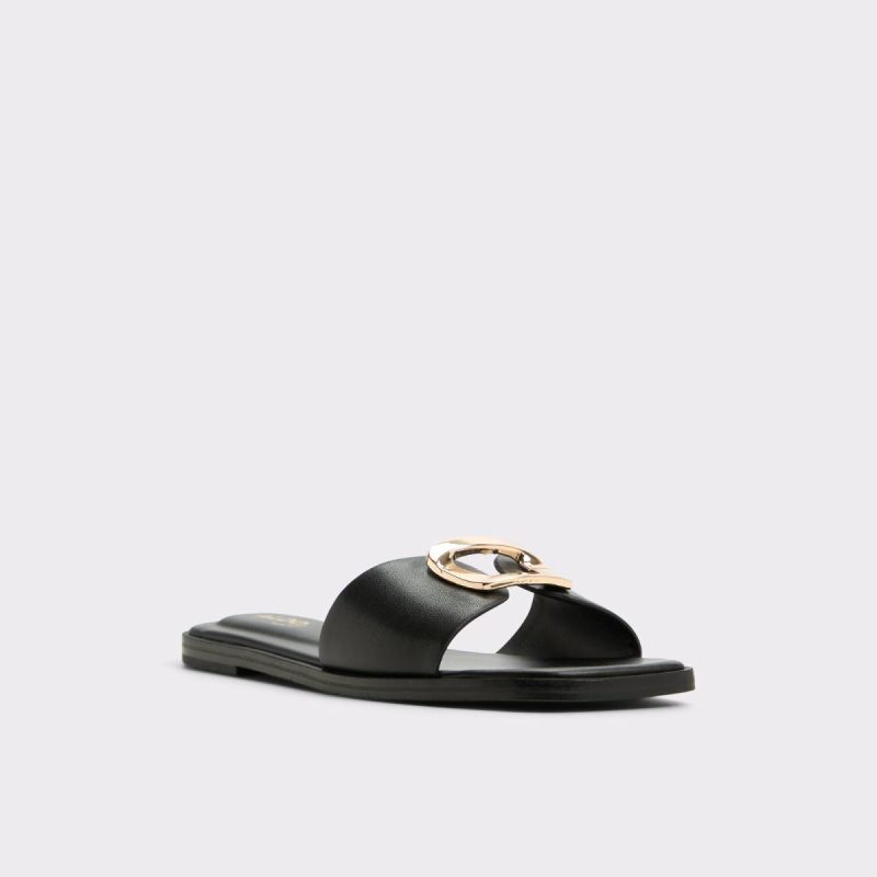 Tidella Black Women's Flat Sandals Aldo Black Sandals Women - Image 4