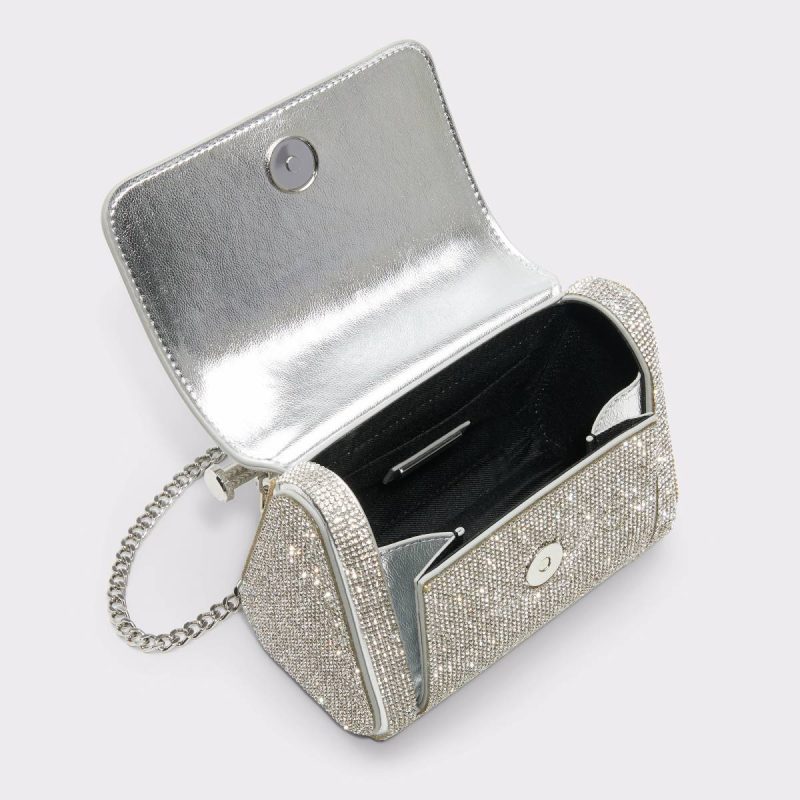 Top Handle Bags Aldo Blingchic Silver Women's Clutches & Evening Bags Women Silver - Image 3