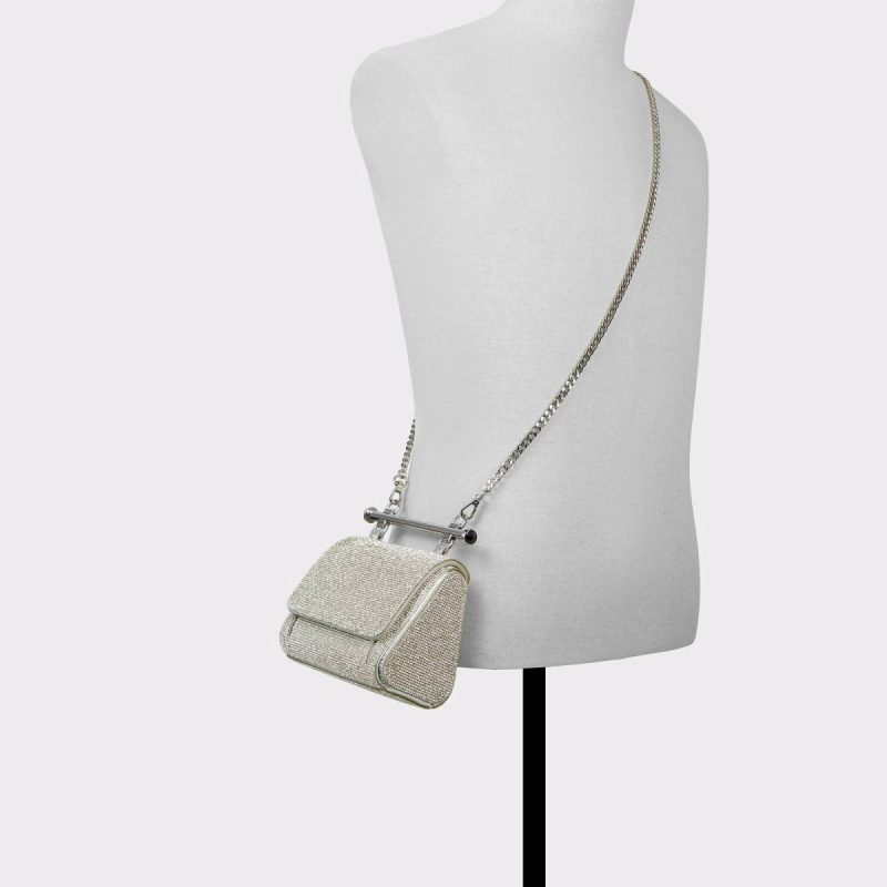 Top Handle Bags Aldo Blingchic Silver Women's Clutches & Evening Bags Women Silver - Image 4